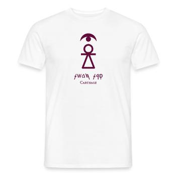 Zeichen von Tanit [Tyrian Purple + Punic (Karthago)] - Männer T-Shirt - Weiß - Vorne - AI Model Male 178 dark (178cm)