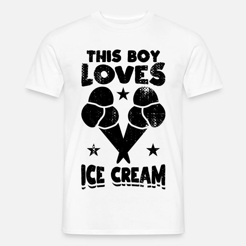 Eiscreme Junge - Männer T-Shirt - Weiß