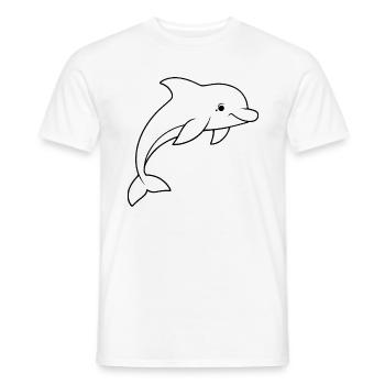 Dauphin minimaliste - T-shirt homme - blanc - Devant - AI Model Male 178 dark (178cm)