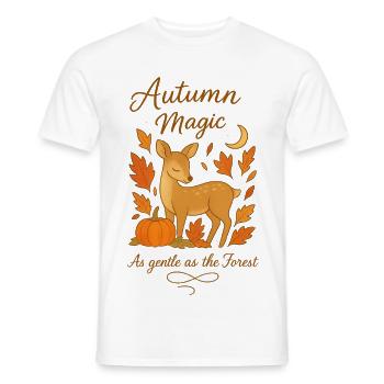 Magie de l’automne – Aussi tendre que la forêt - T-shirt homme - blanc - Devant - AI Model Male 178 dark (178cm)