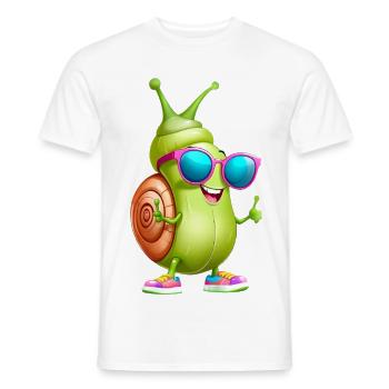 Sunglasses Snail Street Style - Men's T-Shirt - white - Front - AI Model Male 178 dark (178cm)