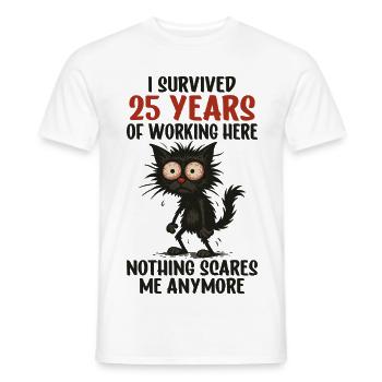 25th Company Anniversary Service Anniversary Work - Men's T-Shirt - white - Front - AI Model Male 178 dark (178cm)