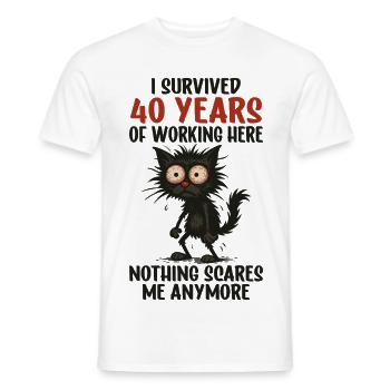 40th Company Anniversary Service Anniversary Work - Men's T-Shirt - white - Front - AI Model Male 178 dark (178cm)
