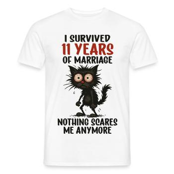 11 Hochzeitstag Geschenk Mann Frau Ehemann Ehefrau - Männer T-Shirt - Weiß - Vorne - AI Model Male 178 dark (178cm)