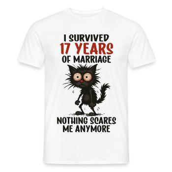 17 Hochzeitstag Geschenk Mann Frau Ehemann Ehefrau - Männer T-Shirt - Weiß - Vorne - AI Model Male 178 dark (178cm)