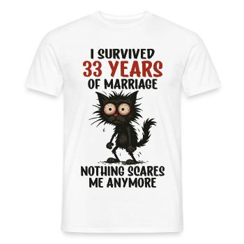 33 Hochzeitstag Geschenk Mann Frau Ehemann Ehefrau - Männer T-Shirt - Weiß - Vorne - AI Model Male 178 dark (178cm)