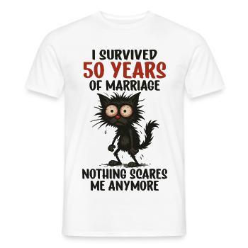 Regalo per il 50° anniversario di matrimonio Marito Marito Moglie - T-shirt uomo - bianco - Fronte - AI Model Male 178 dark (178cm)