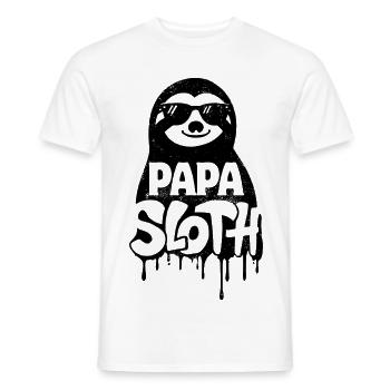 Papa Paresseux - Fête des pères de Cool Sloth - T-shirt homme - blanc - Devant - AI Model Male 178 dark (178cm)