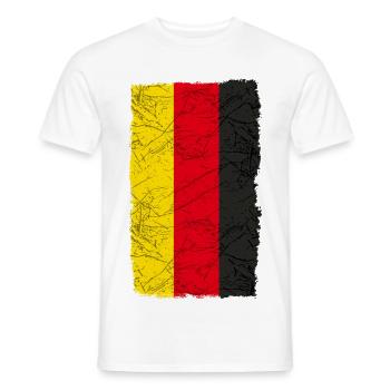 Germany Flag Grunge Football Fan Shirt - Men's T-Shirt - white - Front - AI Model Male 178 dark (178cm)