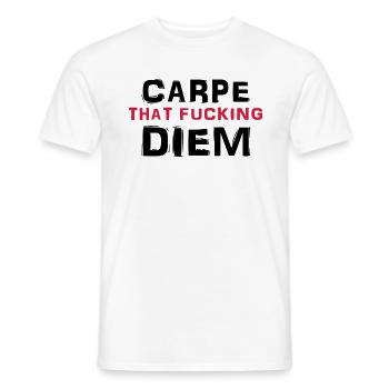 Carpe that fucking diem - T-shirt homme - blanc - Devant - AI Model Male 178 dark (178cm)
