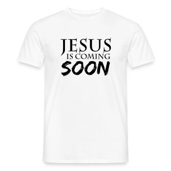 Jesus is coming soon - Men's T-Shirt - white - Front - AI Model Male 178 dark (178cm)