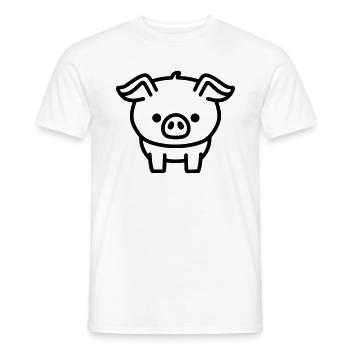 pig - Men's T-Shirt - white - Front - AI Model Male 178 dark (178cm)