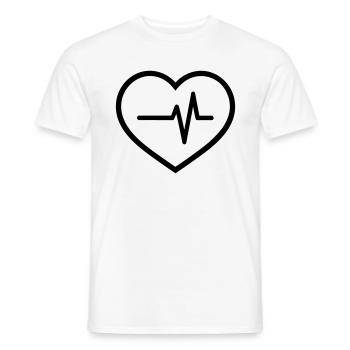 heartbeat - Men's T-Shirt - white - Front - AI Model Male 178 dark (178cm)