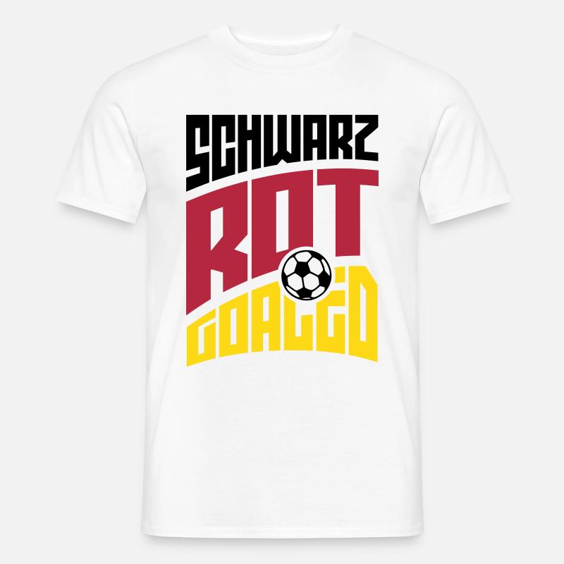 Schwarz Rot Goaled - Männer T-Shirt - Weiß