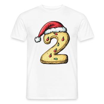 Biscuit de Noël à 2 chiffres - T-shirt homme - blanc - Devant - AI Model Male 178 dark (178cm)