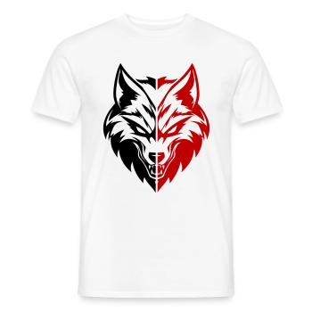 Icône Tête de Loup - T-shirt homme - blanc - Devant - AI Model Male 178 dark (178cm)