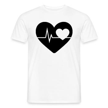 Herzschlag - Männer T-Shirt - Weiß - Vorne - AI Model Male 178 dark (178cm)