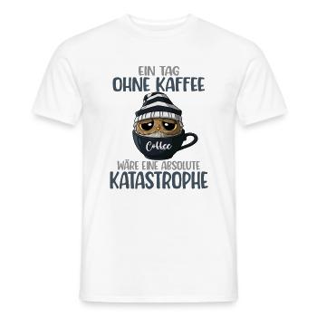 Eule Jeden Tag Kaffee Spruch Kaffeeliebhaber Eulen - Männer T-Shirt - Weiß - Vorne - AI Model Male 178 dark (178cm)