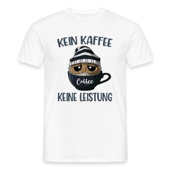 Kein Kaffee Keine Leistung Kaffee Spruch Eule - Männer T-Shirt - Weiß - Vorne - AI Model Male 178 dark (178cm)