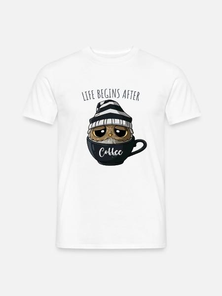 Coffee Owl Sayings Coffee Lovers Coffee Drinkers - Men's T-Shirt - white