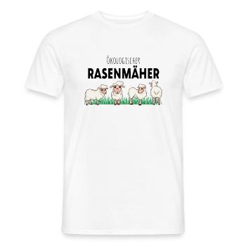 Ökologischer Rasenmäher Schaf Landwirtschaft - Männer T-Shirt - Weiß - Vorne - AI Model Male 178 dark (178cm)