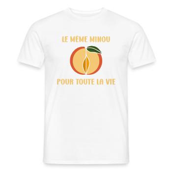 EVG Le Même Minou pour toute la vie - T-shirt homme - blanc - Devant - AI Model Male 178 dark (178cm)