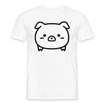 pig - Men's T-Shirt - white - Front - AI Model Male 178 dark (178cm)