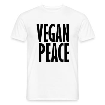 Vegan Peace - Veganer Spruch - Männer T-Shirt - Weiß - Vorne - AI Model Male 178 dark (178cm)