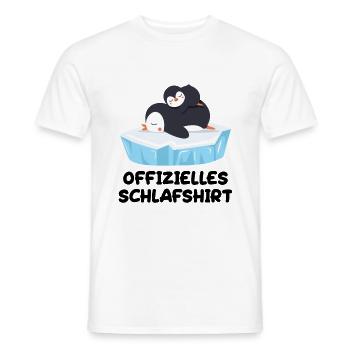 Offizielles Schlafshirt Pinguine - Männer T-Shirt - Weiß - Vorne - AI Model Male 178 dark (178cm)