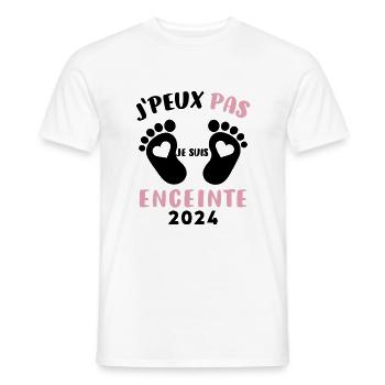J PEUX PAS JE SUIS ENCEINTE 2024 - T-shirt homme - blanc - Devant - AI Model Male 178 dark (178cm)
