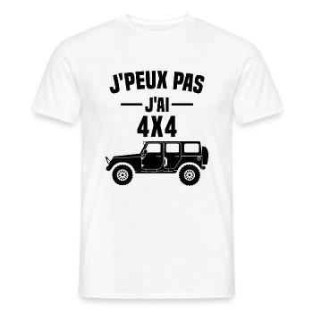Ich kann nicht, ich habe einen 4X4 - Männer T-Shirt - Weiß - Vorne - AI Model Male 178 dark (178cm)