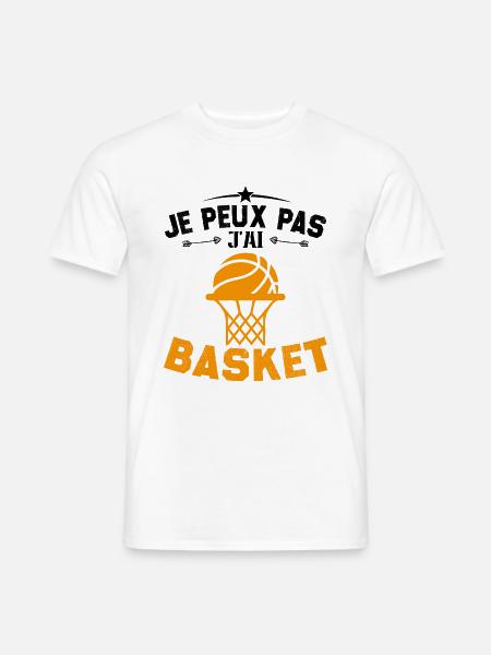 Je Peux Pas J'ai Basket Cadeau Joueur De Basket - T-shirt homme - blanc