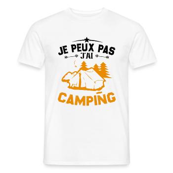 Je peux pas jai camping - T-shirt homme - blanc - Devant - AI Model Male 178 dark (178cm)