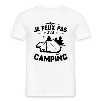 Je peux pas jai camping - T-shirt homme - blanc - Devant - AI Model Male 178 dark (178cm)