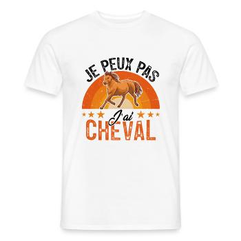 I can't I have a horse - Men's T-Shirt - white - Front - AI Model Male 178 dark (178cm)