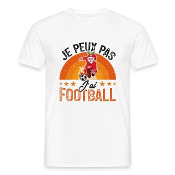 je peux pas j ai foot - T-shirt homme - blanc - Devant - AI Model Male 178 dark (178cm)