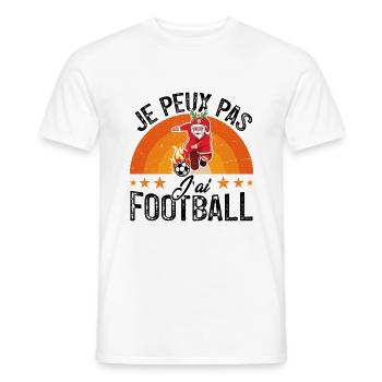je peux pas j ai foot - T-shirt homme - blanc - Devant - AI Model Male 178 dark (178cm)