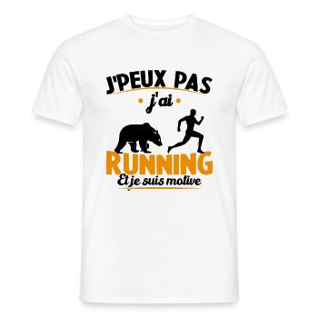 Je Peux Pas J ai Running Et Je Suis Motivé - T-shirt homme - blanc - Devant - AI Model Male 178 dark (178cm)