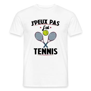 I can't I have tennis - Men's T-Shirt - white - Front - AI Model Male 178 dark (178cm)