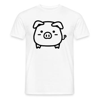 pig - Men's T-Shirt - white - Front - AI Model Male 178 dark (178cm)