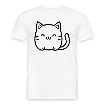 Katze - Männer T-Shirt - Weiß - Vorne - AI Model Male 178 dark (178cm)