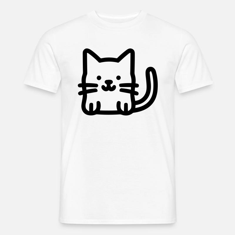 Katze - Männer T-Shirt - Weiß
