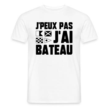 J’peux pas j’ai bateau - T-shirt homme - blanc - Devant - AI Model Male 178 dark (178cm)
