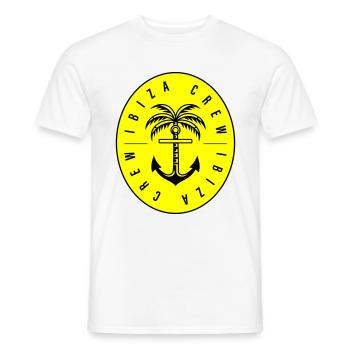 Ibiza Crew Anchor Palm Tree - Men's T-Shirt - white - Front - AI Model Male 178 dark (178cm)