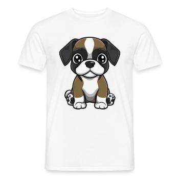 Boxer Chien Bande Dessinée Bébé - T-shirt homme - blanc - Devant - AI Model Male 178 dark (178cm)