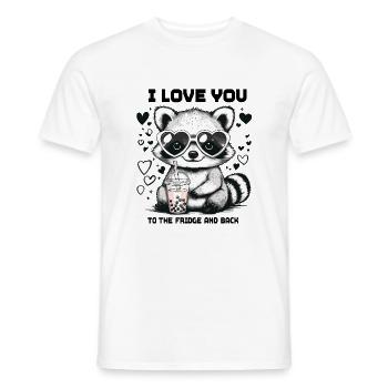 Valentine's Day Raccoon Birthday Mother's Day Funny - Men's T-Shirt - white - Front - AI Model Male 178 dark (178cm)