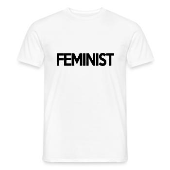 Feministin - Männer T-Shirt - Weiß - Vorne - AI Model Male 178 dark (178cm)