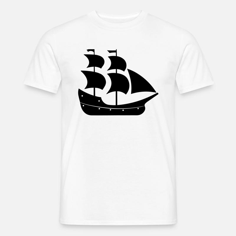 Piratenschiff - Männer T-Shirt - Weiß