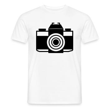Camera - Men's T-Shirt - white - Front - AI Model Male 178 dark (178cm)