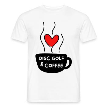 Discgolf & Kaffee. - Männer T-Shirt - Weiß - Vorne - AI Model Male 178 dark (178cm)